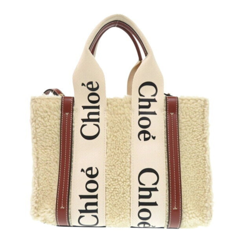Chloe WOODY tote bag beige brown boa leather handbag - Picture 3 of 8